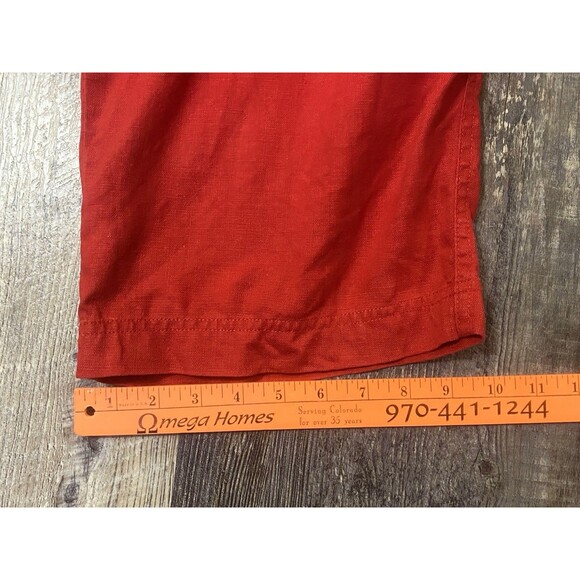 Lauren Ralph Lauren Womens Linen Crop Pants Wide Leg High Rise Red Beach Size 16 - Picture 12 of 12